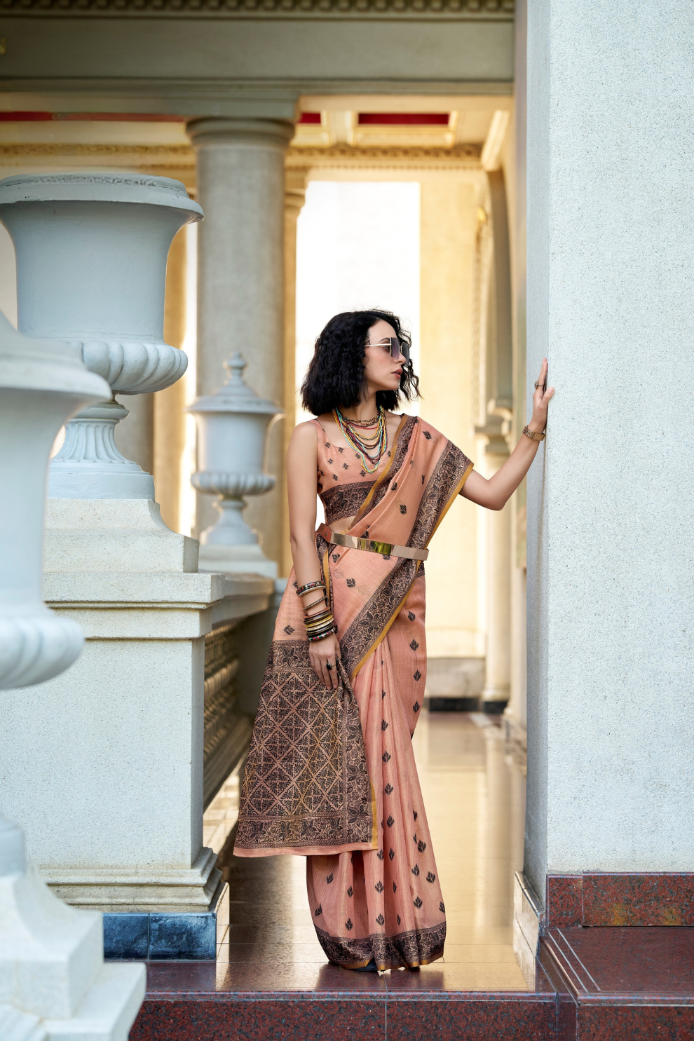 Linen Tissue Silk Saree with Soft Shine and Natural Elegance - LaVante Fashion