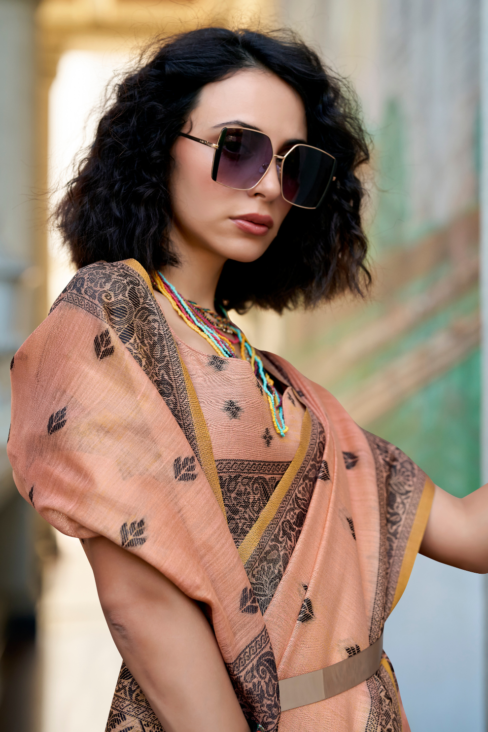 Linen Tissue Silk Saree with Soft Shine and Natural Elegance - LaVante Fashion
