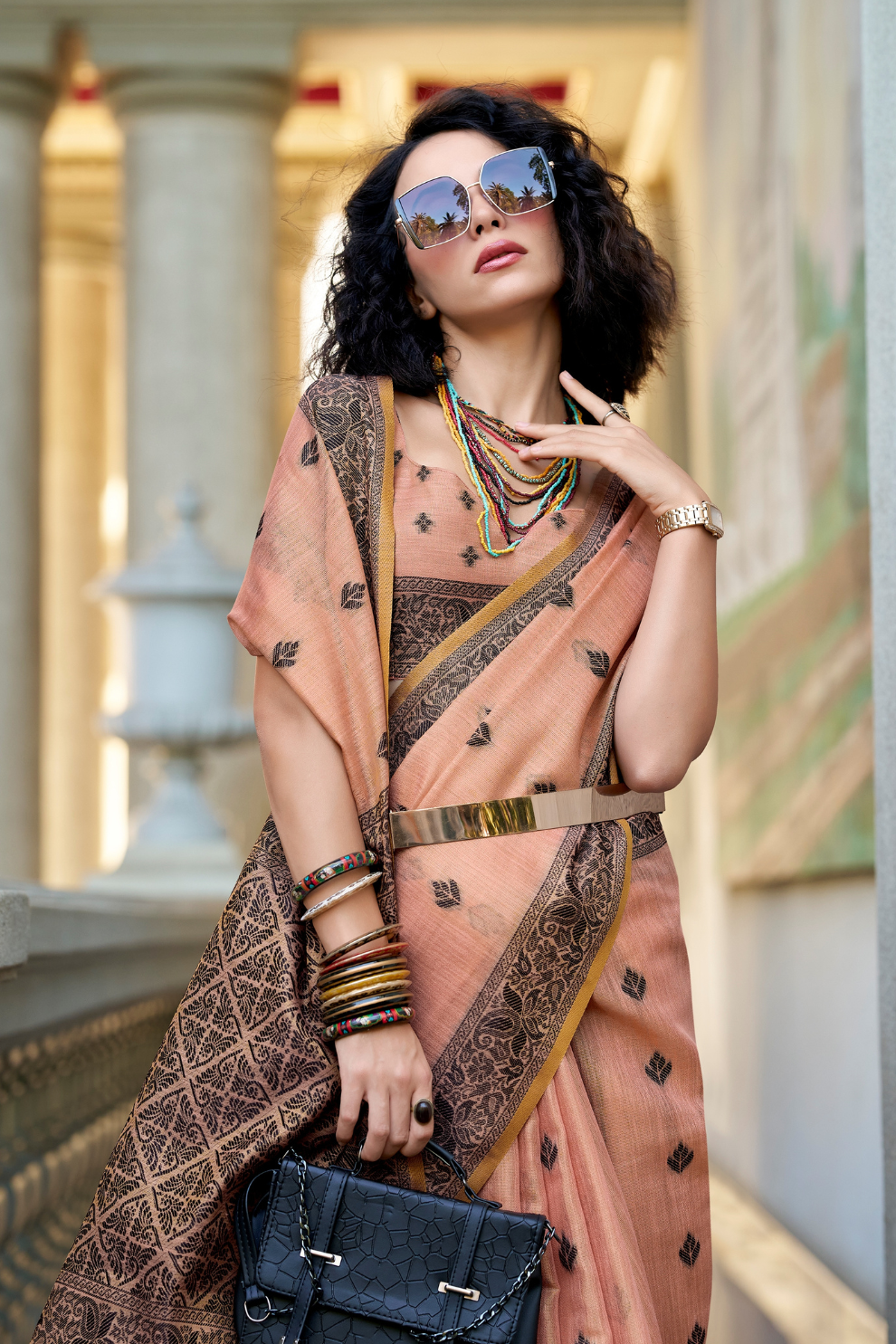 Linen Tissue Silk Saree with Soft Shine and Natural Elegance - LaVante Fashion