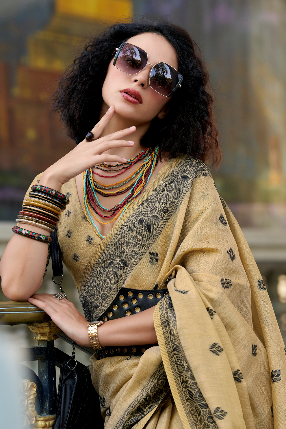 Linen Tissue Silk Saree with Soft Shine and Natural Elegance - LaVante Fashion