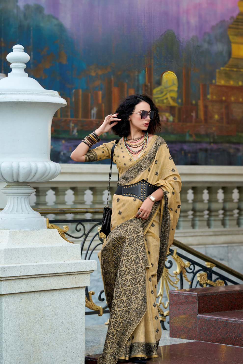 Linen Tissue Silk Saree with Soft Shine and Natural Elegance - LaVante Fashion