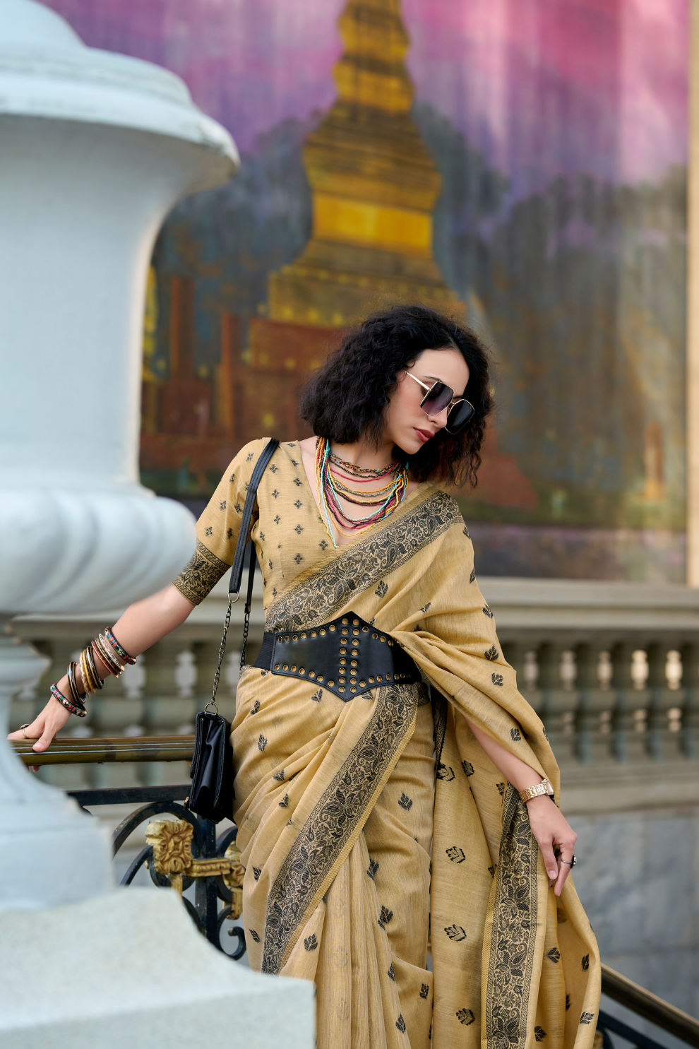 Linen Tissue Silk Saree with Soft Shine and Natural Elegance - LaVante Fashion