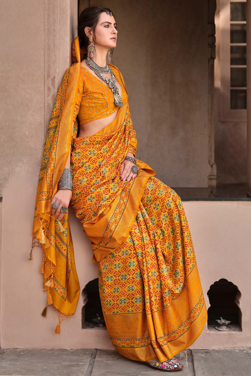 Mercerized New Sigma Silk Saree with Aqua Finish - LaVante Fashion