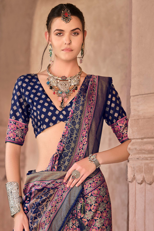 Mercerized New Sigma Silk Saree with Aqua Finish - LaVante Fashion