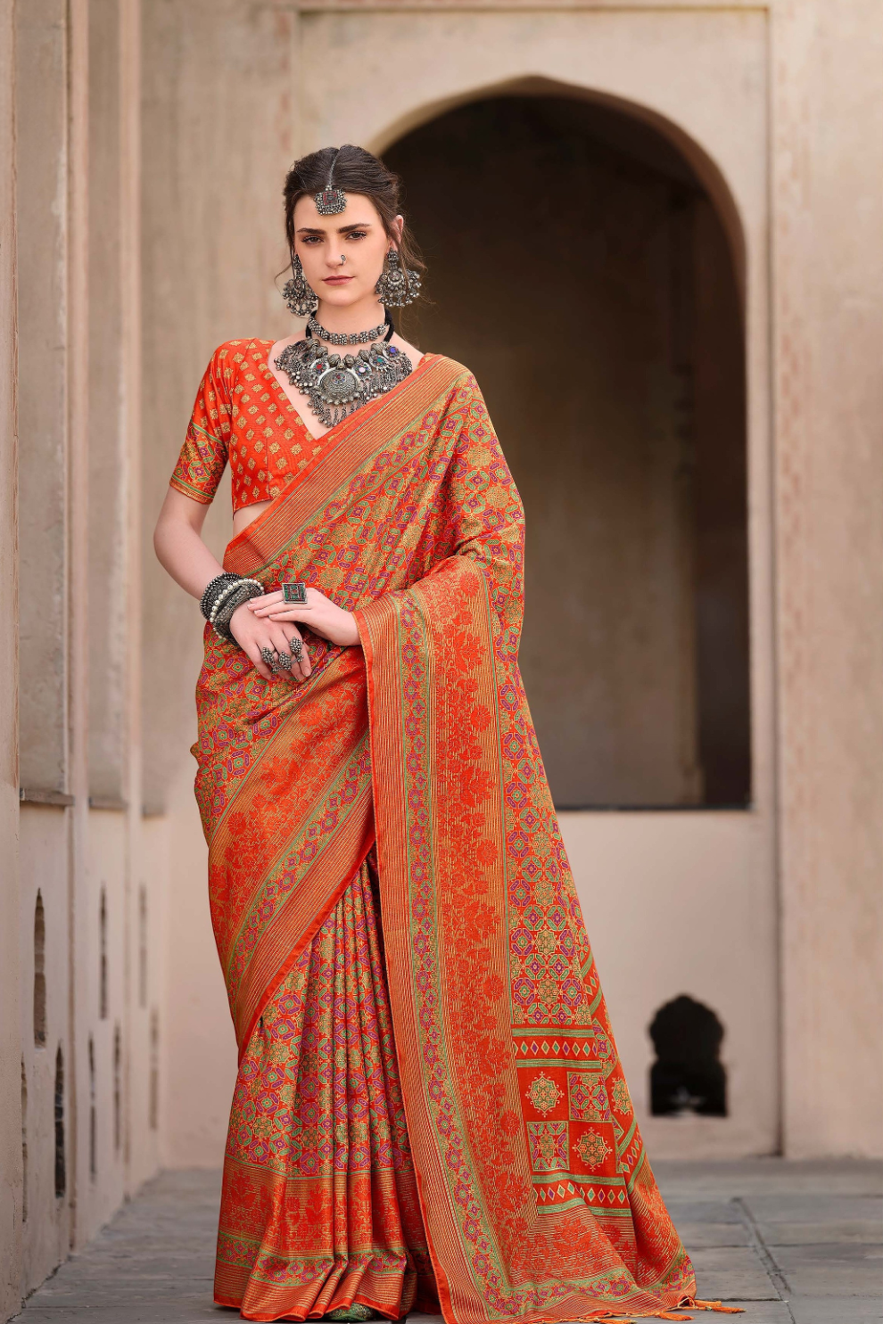Mercerized New Sigma Silk Saree with Aqua Finish - LaVante Fashion
