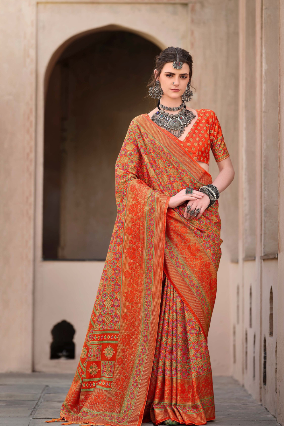 Mercerized New Sigma Silk Saree with Aqua Finish - LaVante Fashion