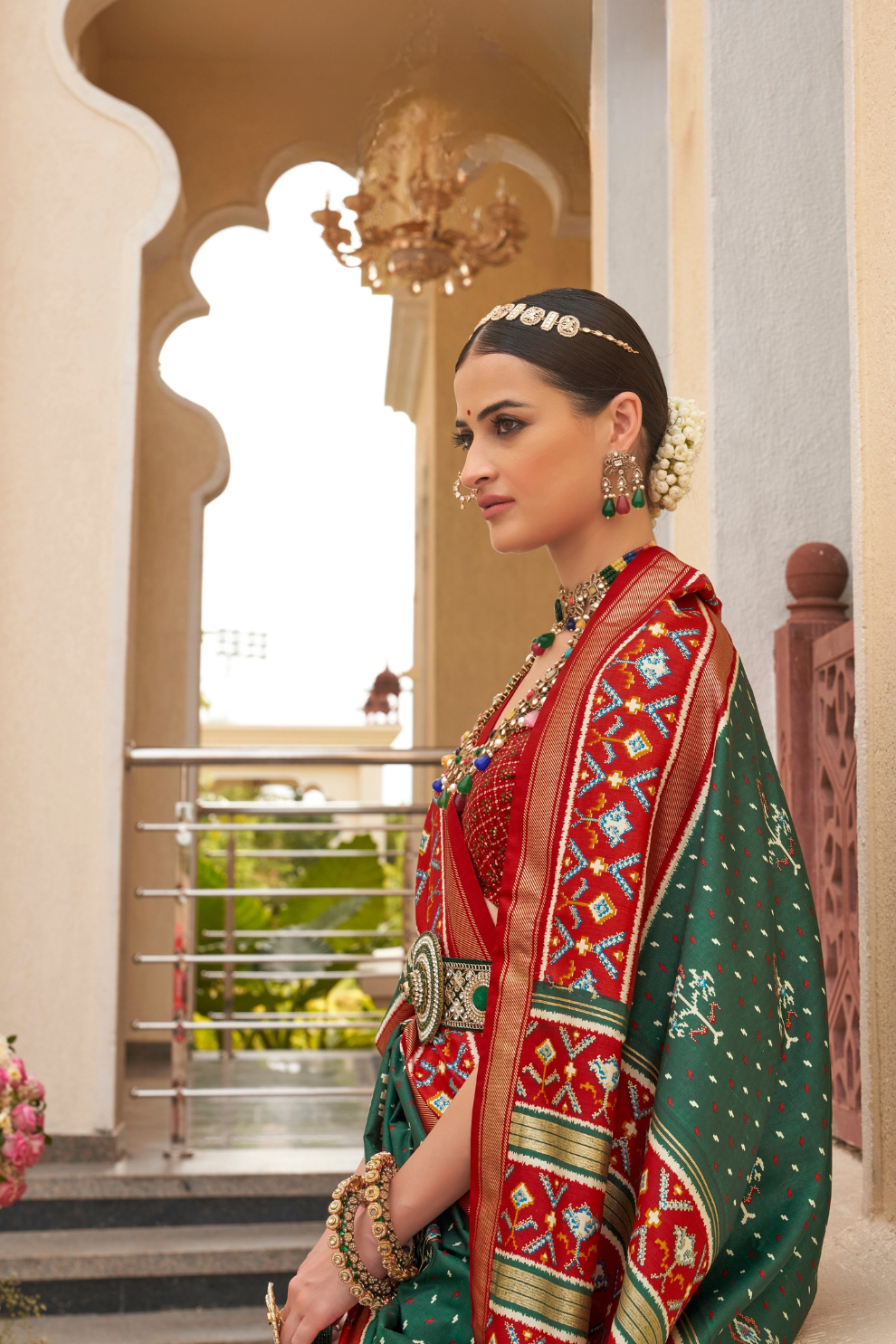 Traditional Patola Silk Saree for Weddings with Matching Blouse