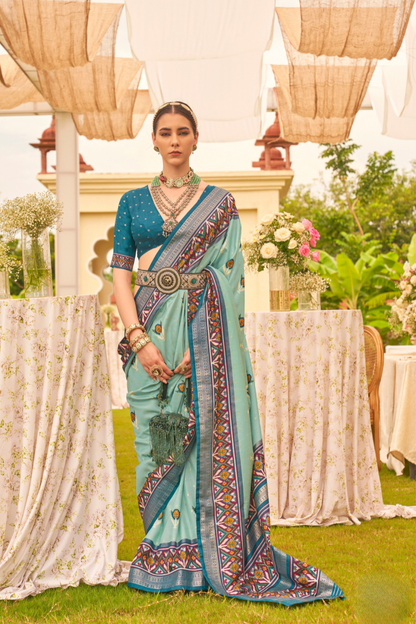 Elegant Patola Printed Art Silk Saree for Festive Wear