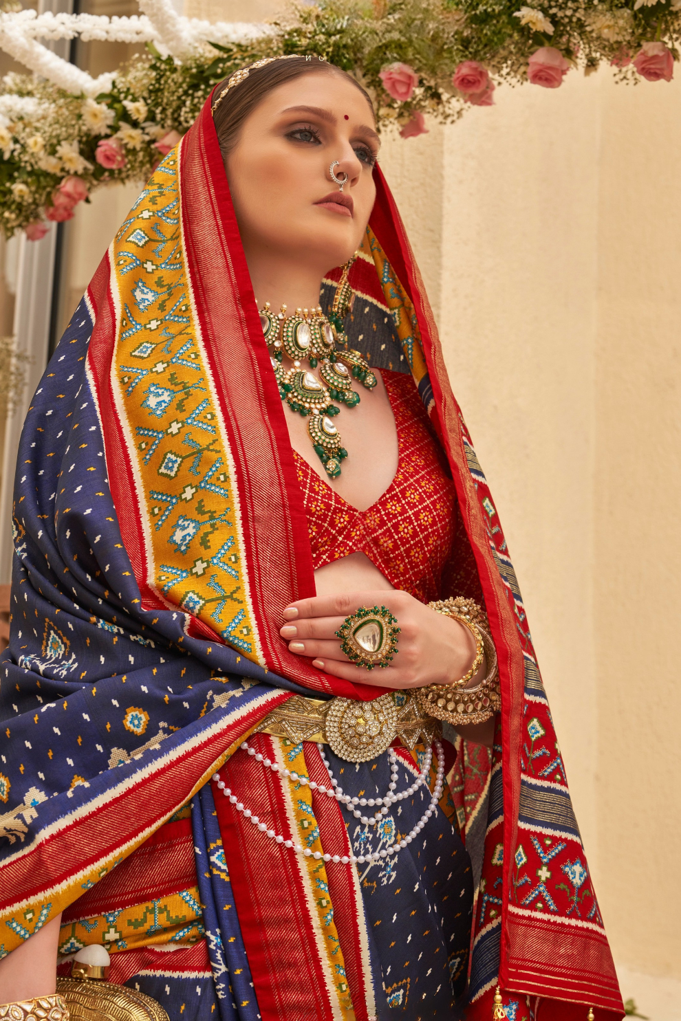 Traditional Patola Silk Saree for Weddings with Matching Blouse