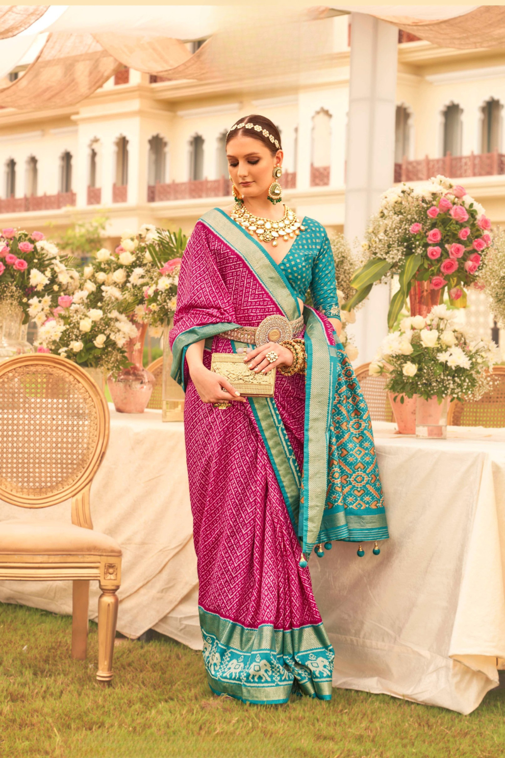 Premium Mercerized Silk Saree with Patola Motifs
