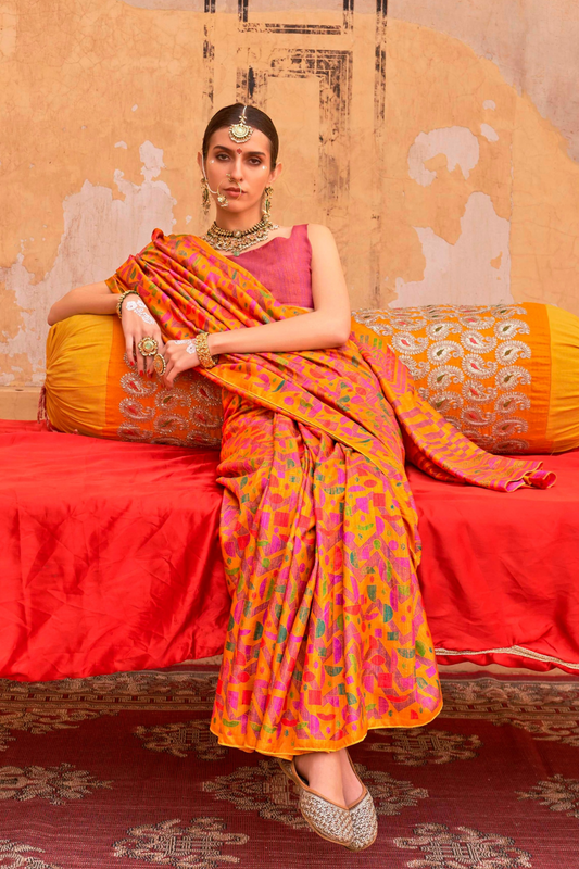 Mercerized Sigma Silk Saree with Classic Design and Aqua Finish - LaVante Fashion