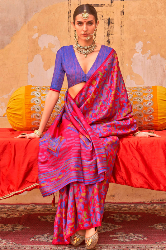 Mercerized Sigma Silk Saree with Classic Design and Aqua Finish - LaVante Fashion