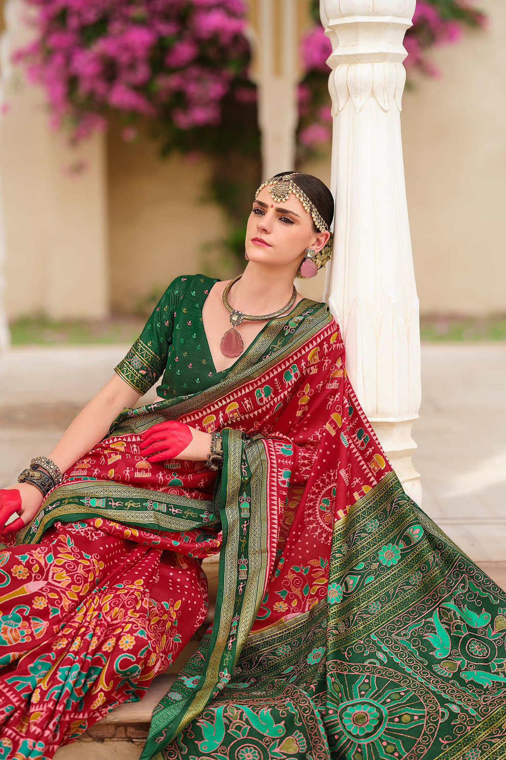 Mercerized Sigma Silk Saree with Traditional Classic Design - LaVante Fashion