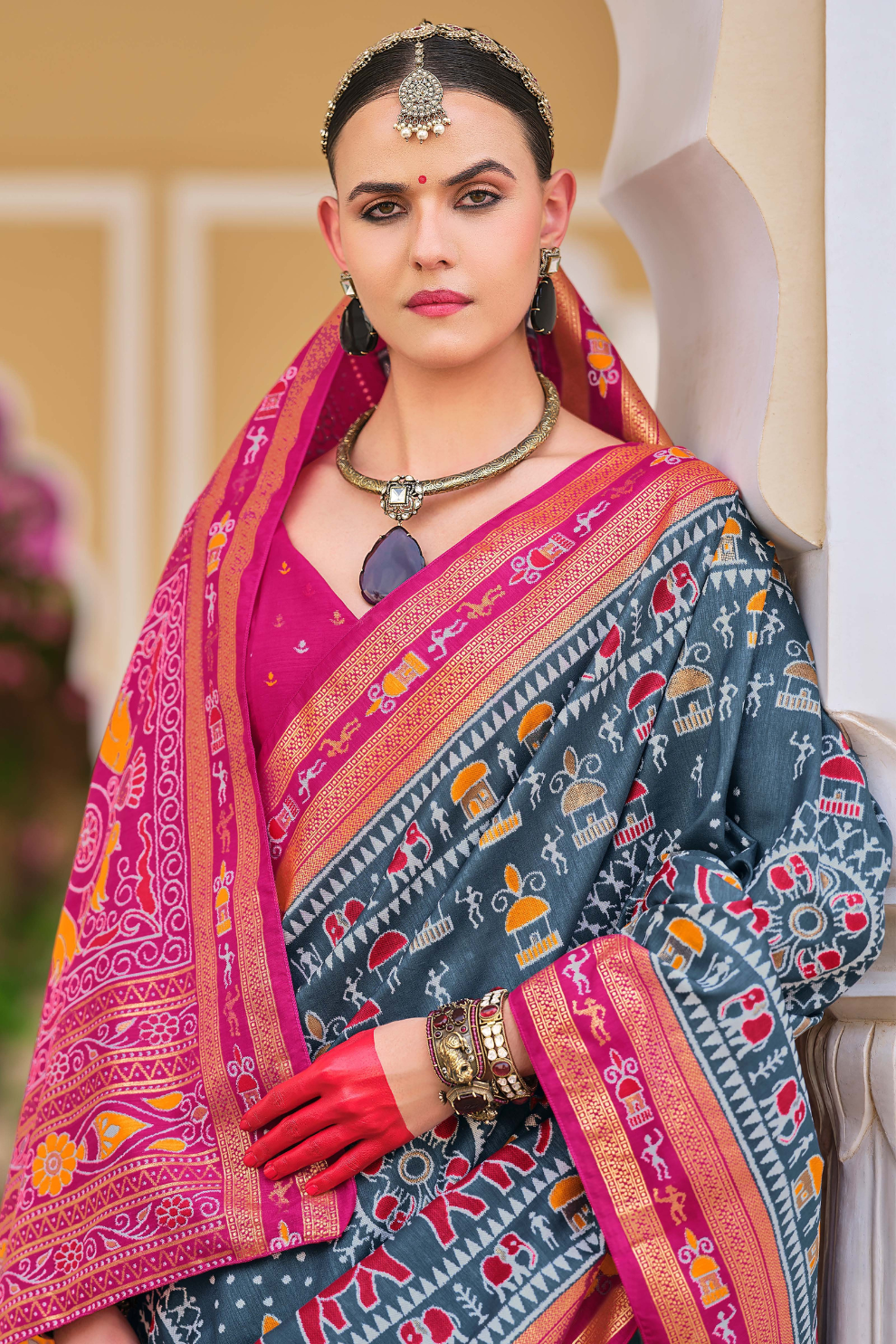 Mercerized Sigma Silk Saree with Traditional Classic Design - LaVante Fashion