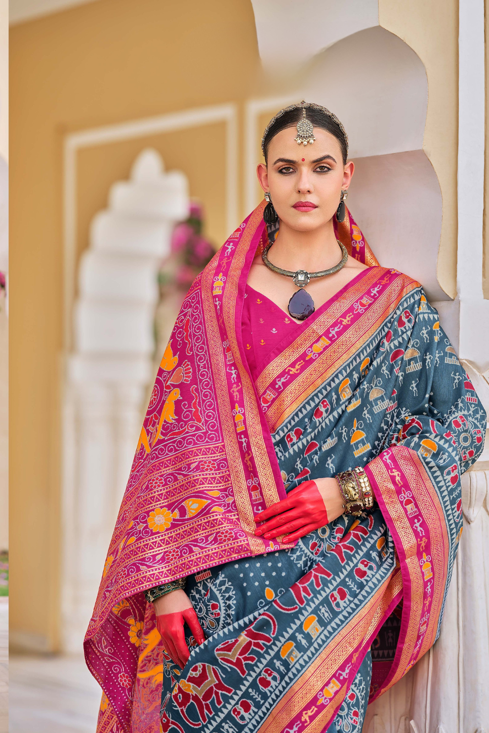 Mercerized Sigma Silk Saree with Traditional Classic Design - LaVante Fashion