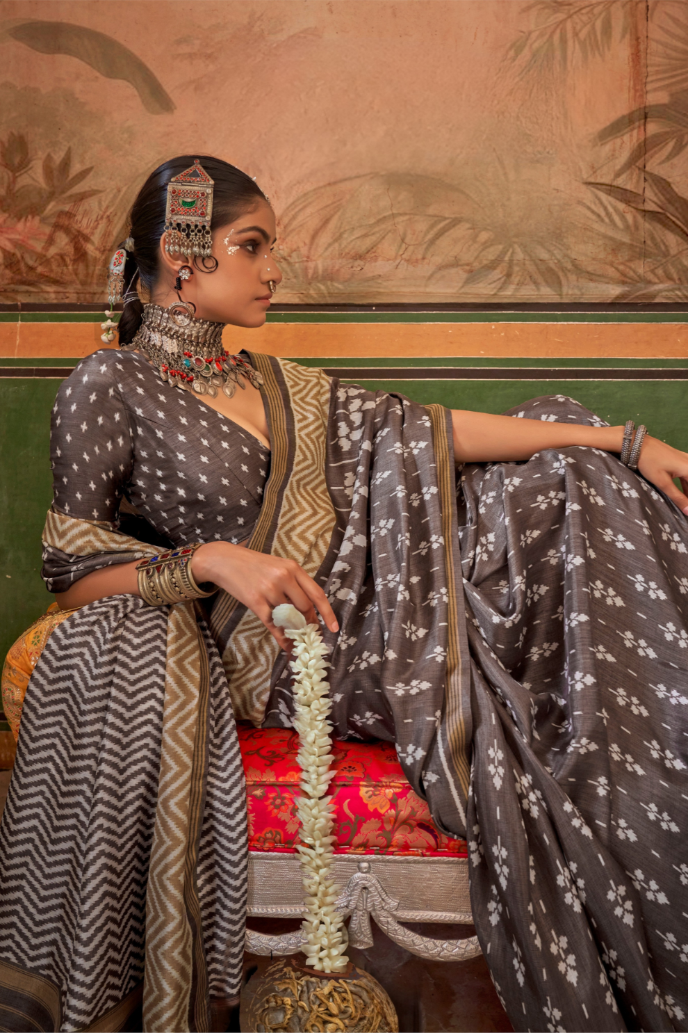 Designer Print Silk Saree for Festive and Casual Wear