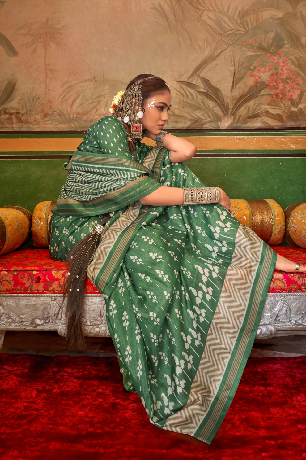 Designer Print Silk Saree for Festive and Casual Wear
