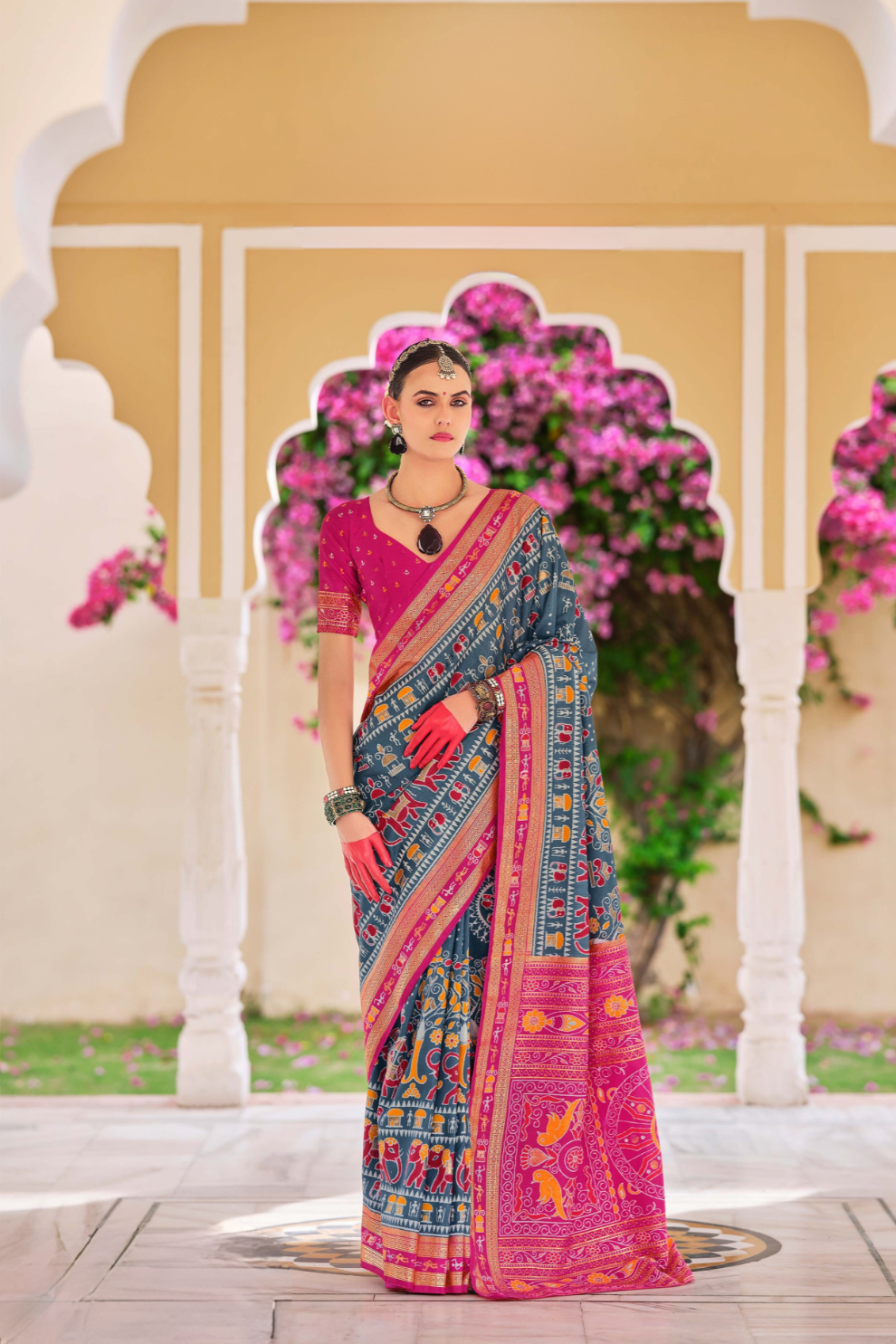 Mercerized Sigma Silk Saree with Traditional Classic Design - LaVante Fashion