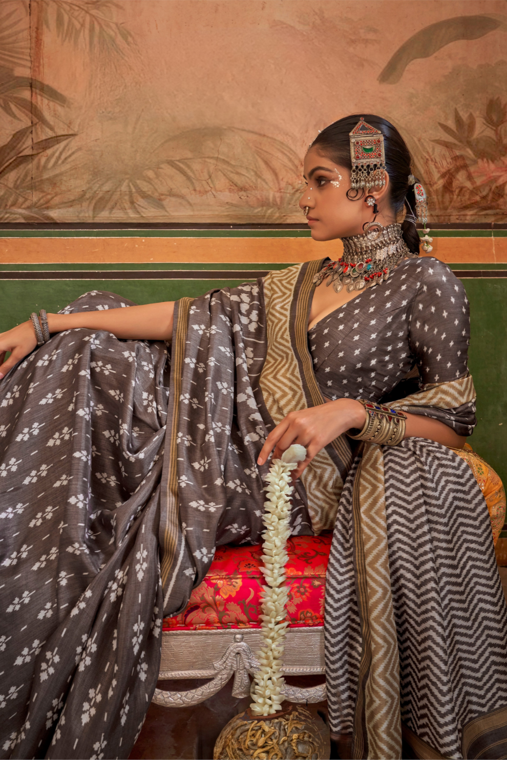 Designer Print Silk Saree for Festive and Casual Wear