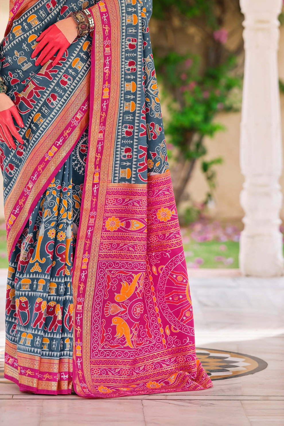 Mercerized Sigma Silk Saree with Traditional Classic Design - LaVante Fashion