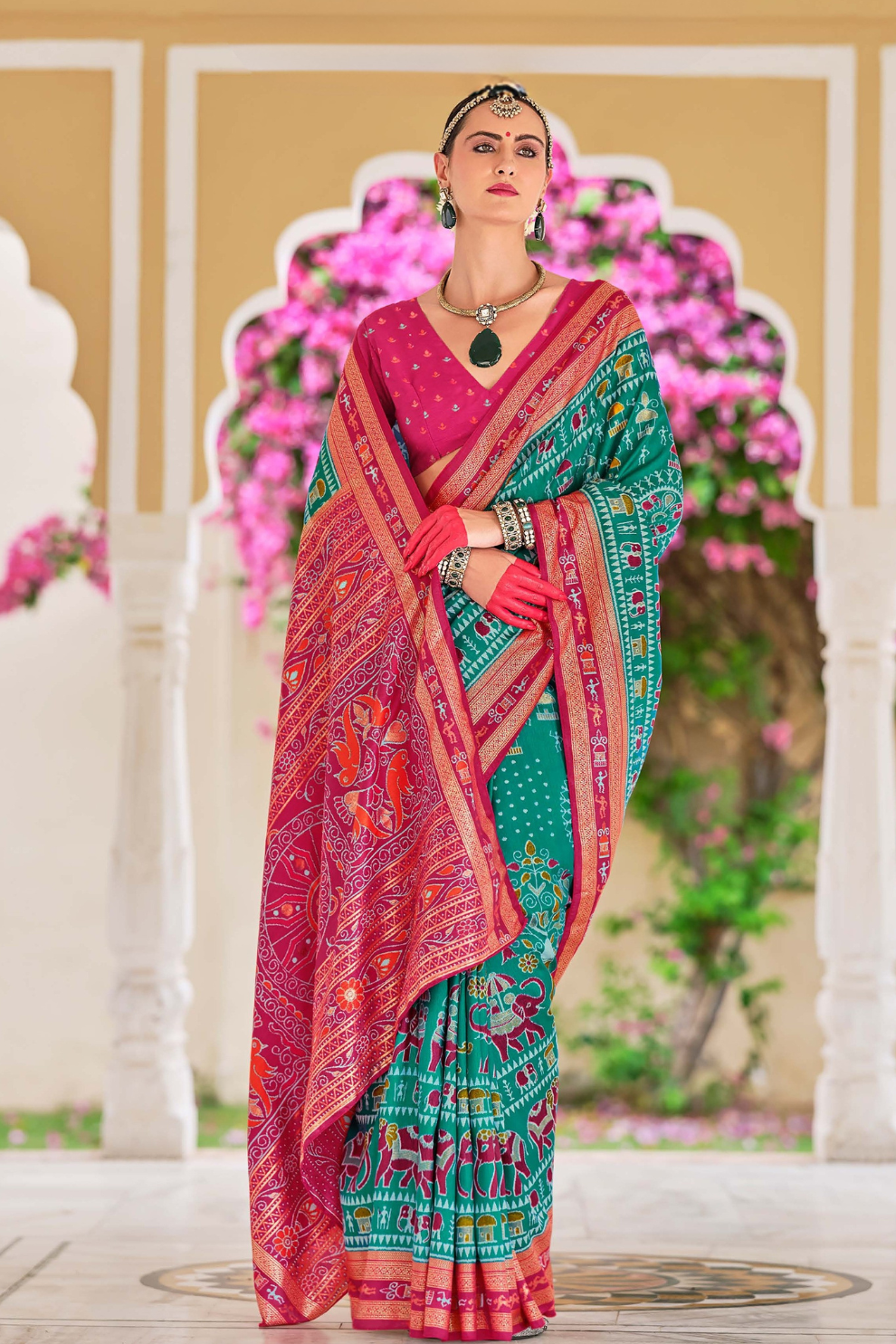 Mercerized Sigma Silk Saree with Traditional Classic Design - LaVante Fashion
