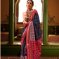 Patola Printed Sigma Silk Saree with Gold Accents