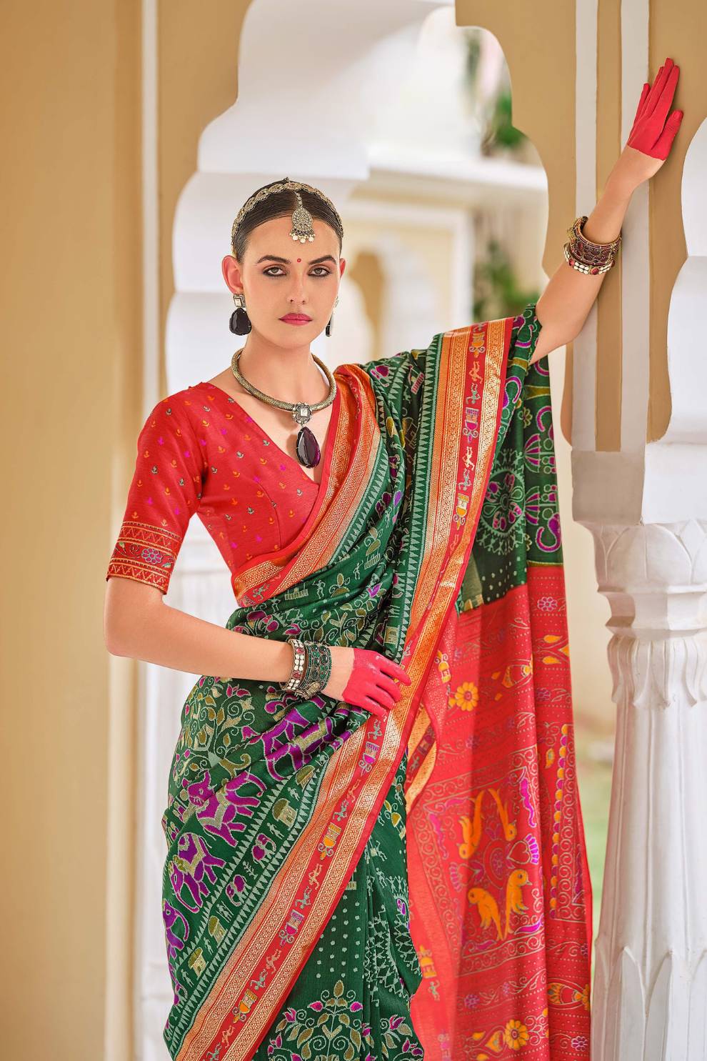 Mercerized Sigma Silk Saree with Traditional Classic Design - LaVante Fashion