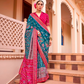 Mercerized Sigma Silk Saree with Traditional Classic and Aqua Finish - LaVante Fashion
