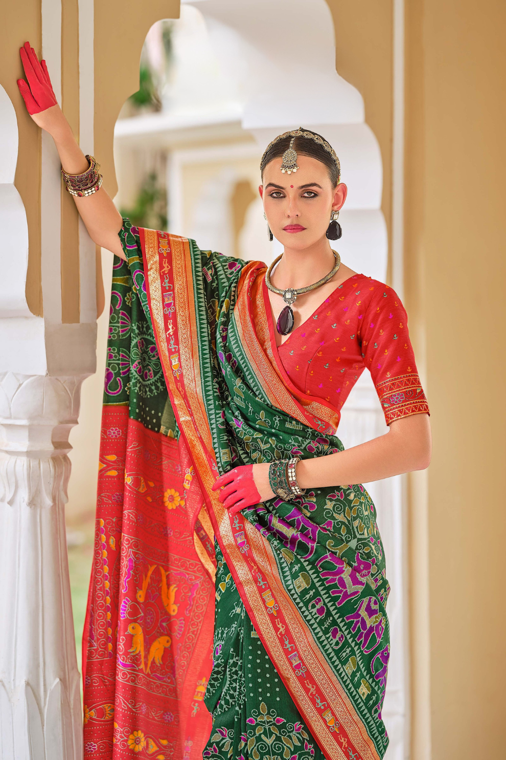 Mercerized Sigma Silk Saree with Traditional Classic Design - LaVante Fashion