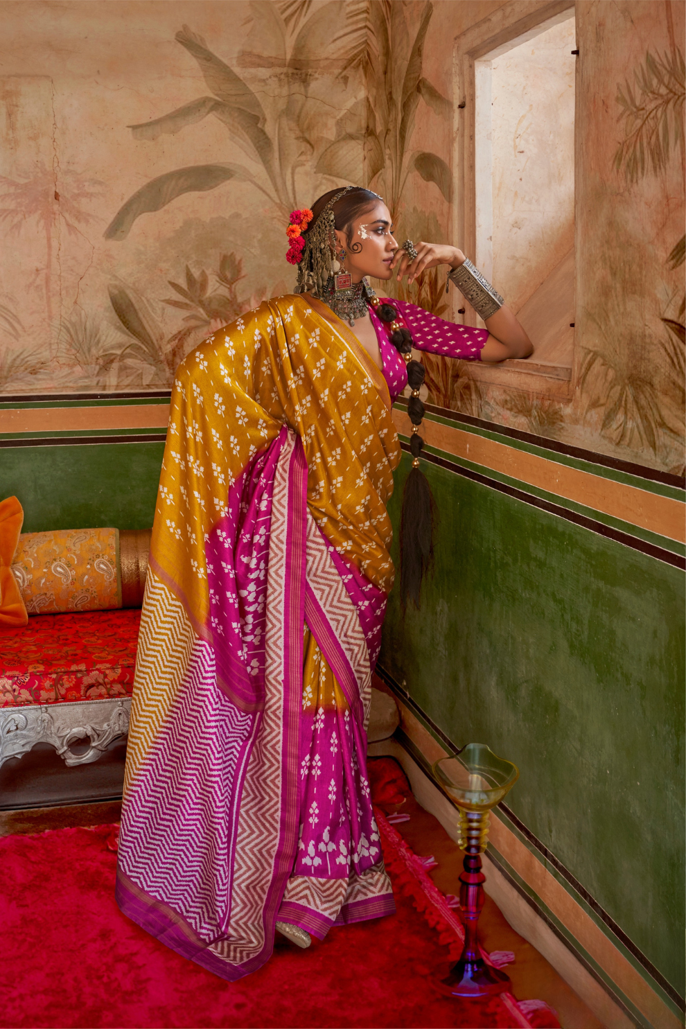 Designer Print Silk Saree for Festive and Casual Wear