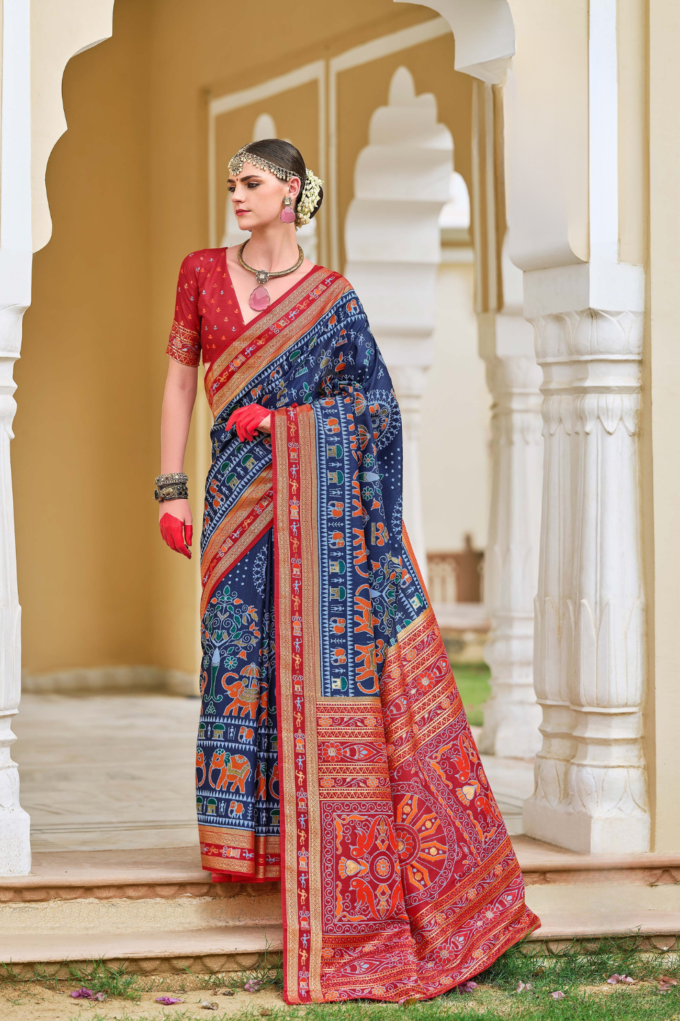 Mercerized Sigma Silk Saree with Traditional Classic Design - LaVante Fashion