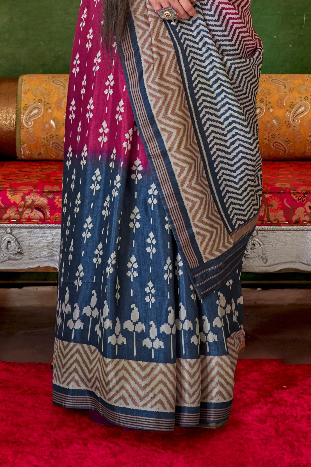 Designer Print Silk Saree for Festive and Casual Wear