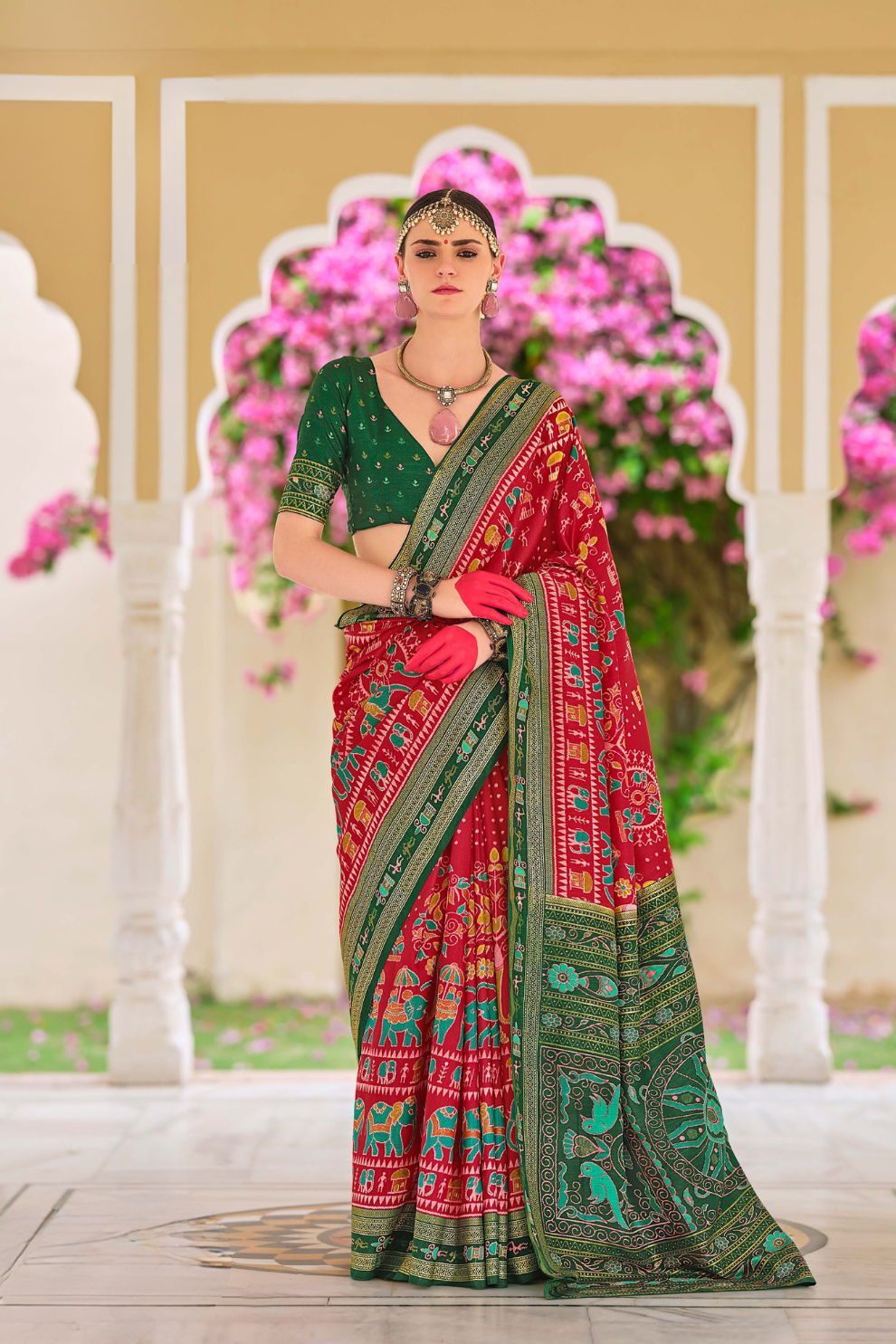 Mercerized Sigma Silk Saree with Traditional Classic Design - LaVante Fashion