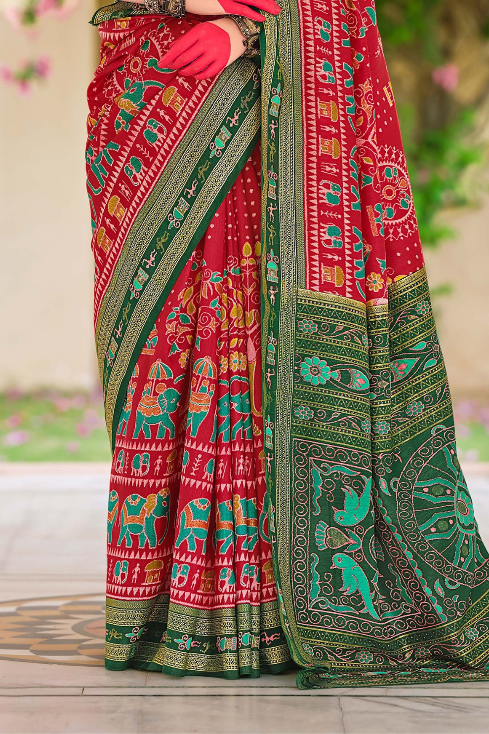 Mercerized Sigma Silk Saree with Traditional Classic Design - LaVante Fashion