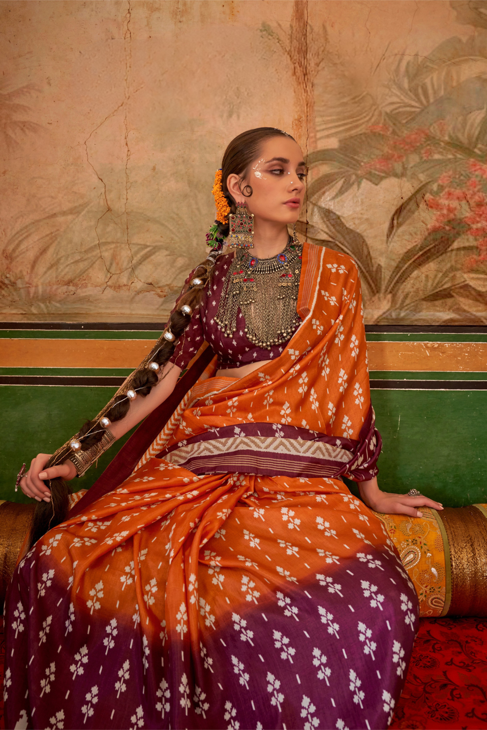 Designer Print Silk Saree for Festive and Casual Wear