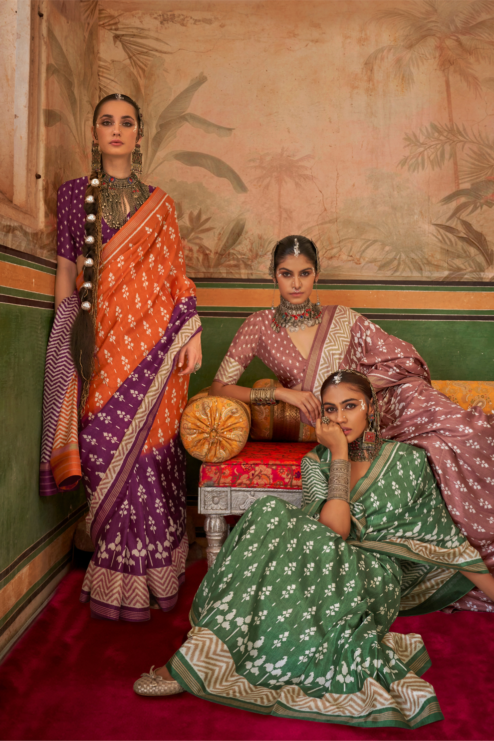 Designer Print Silk Saree for Festive and Casual Wear