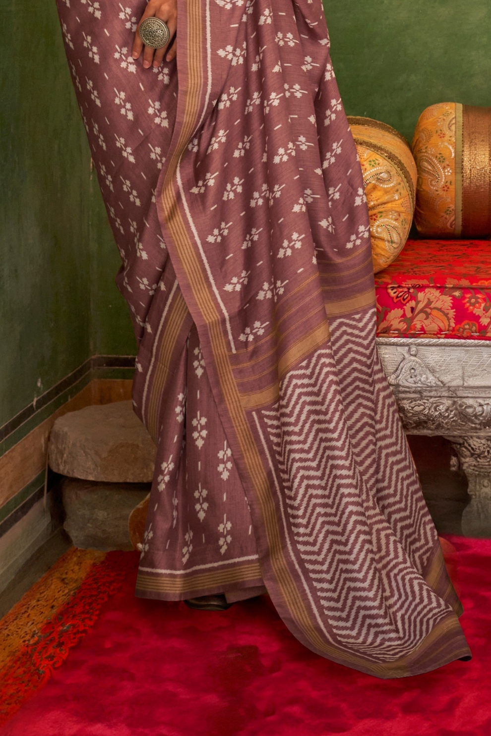 Designer Print Silk Saree for Festive and Casual Wear