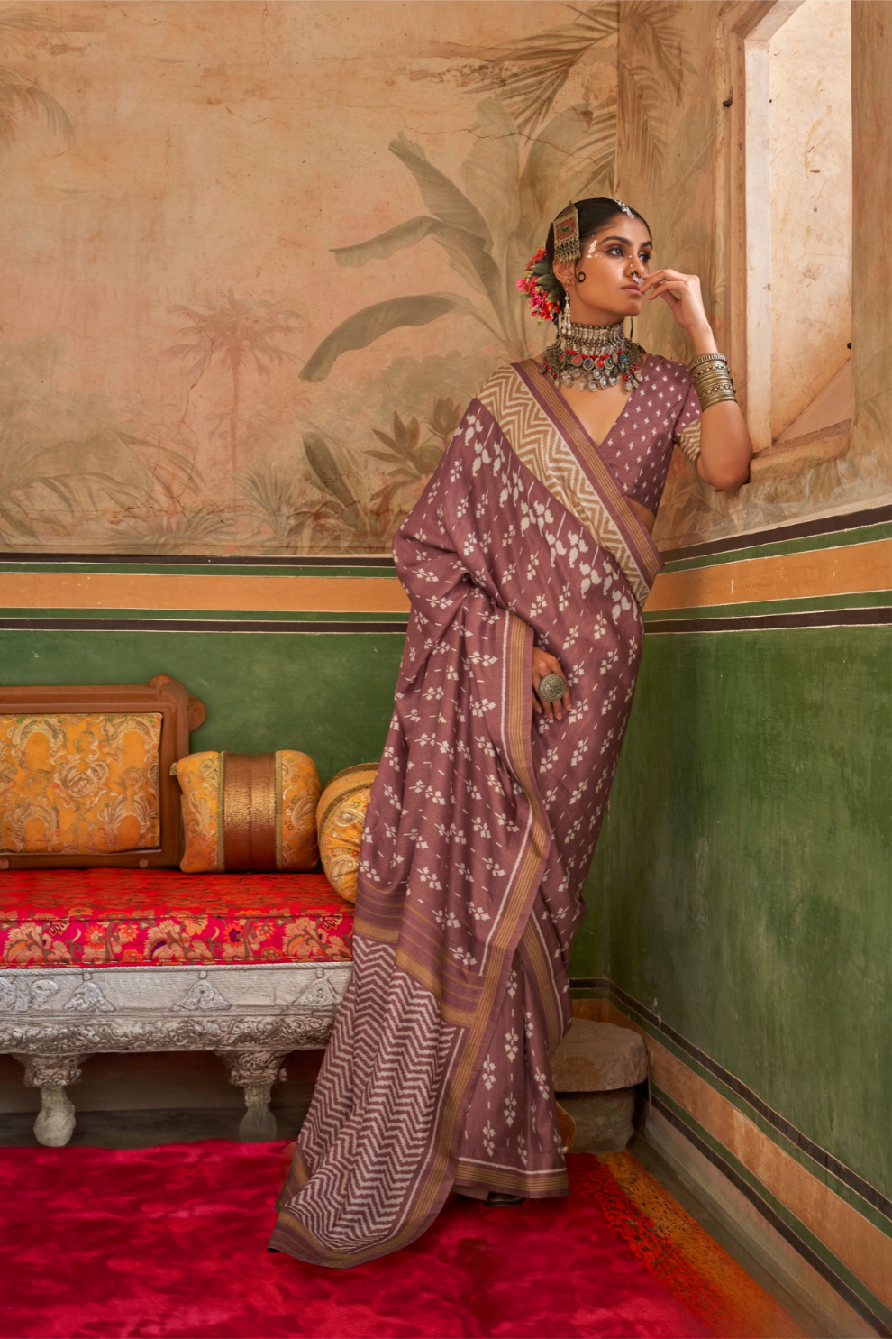 Designer Print Silk Saree for Festive and Casual Wear