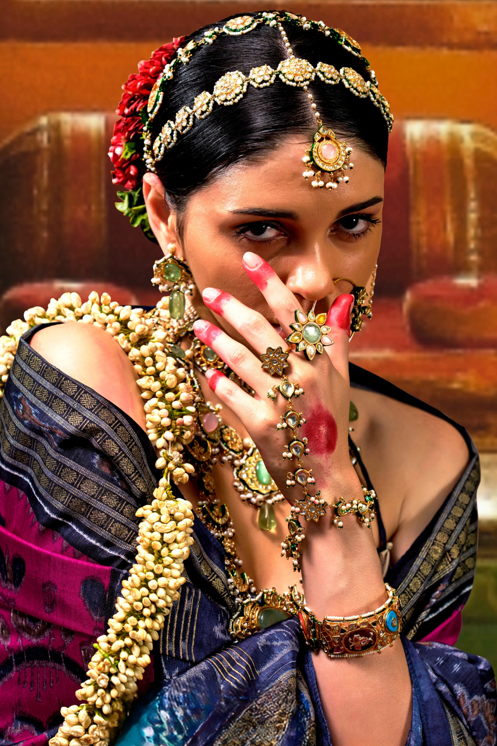 Patola Printed Sigma Silk Saree with Gold Accents