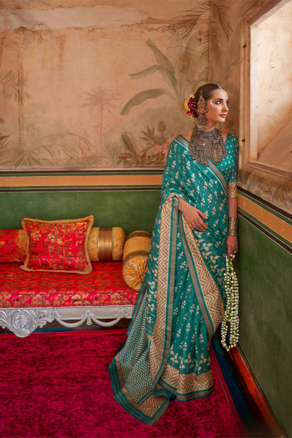 Designer Print Silk Saree for Festive and Casual Wear