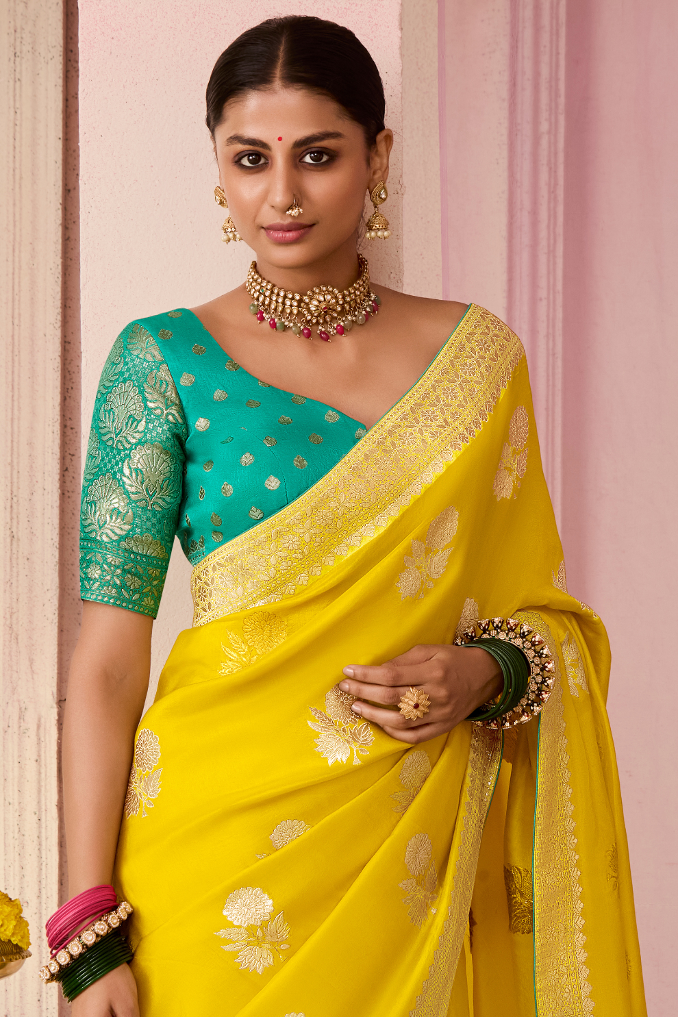 Banarasi Dola Silk Saree with Brocade Blouse Elegance