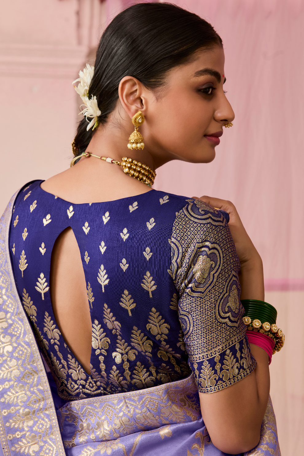 Banarasi Dola Silk Saree with Brocade Blouse Elegance