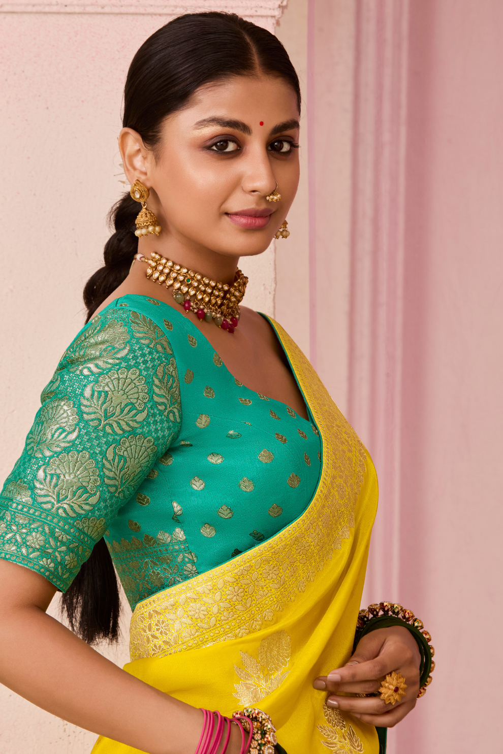 Banarasi Dola Silk Saree with Brocade Blouse Elegance