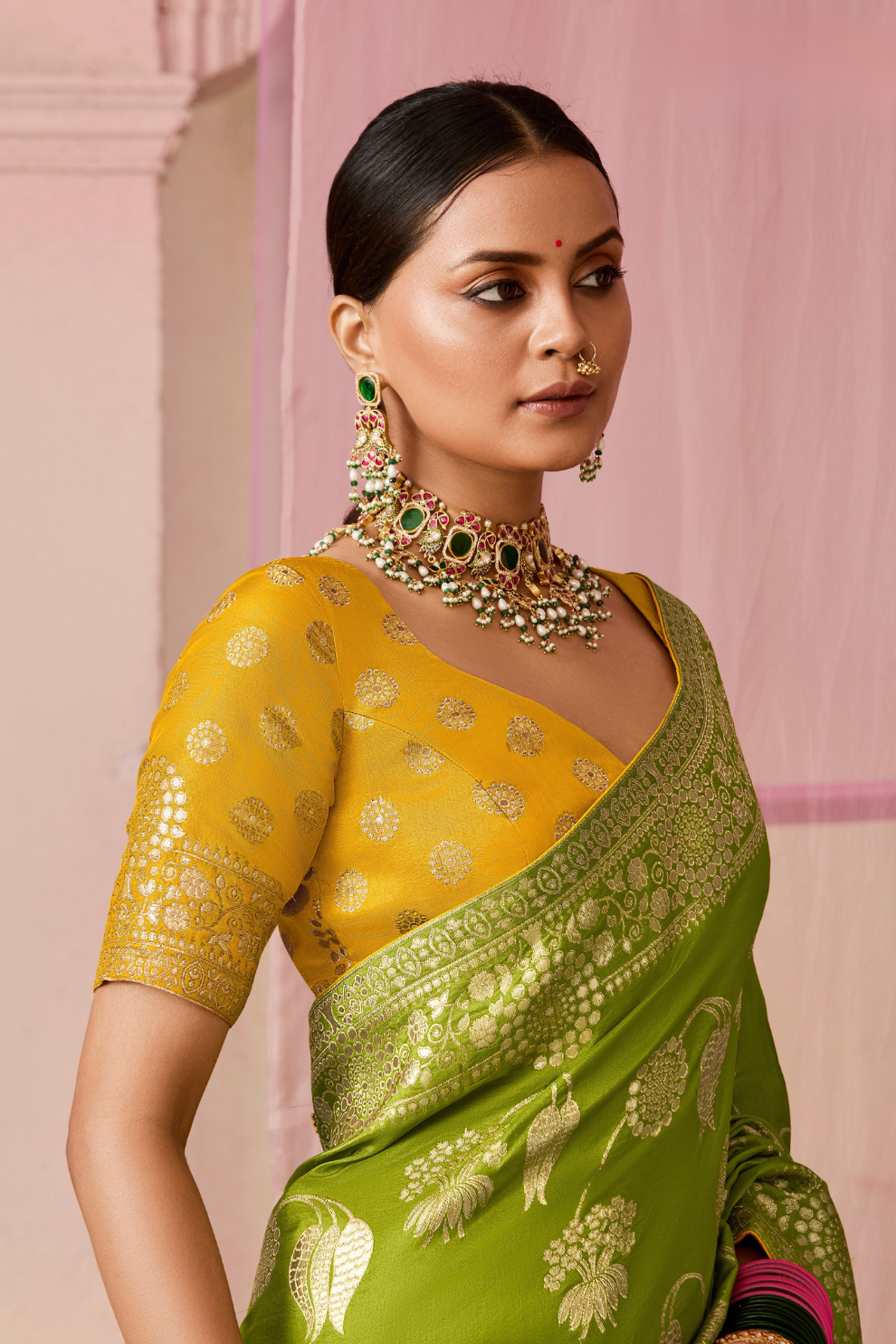 Banarasi Dola Silk Saree with Brocade Blouse Elegance