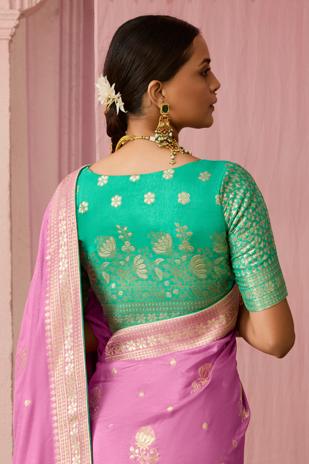 Banarasi Dola Silk Saree with Brocade Blouse Elegance