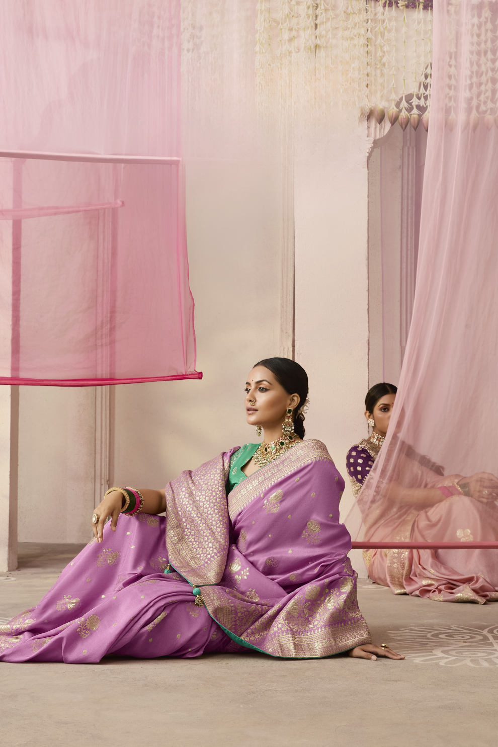 Banarasi Dola Silk Saree with Brocade Blouse Elegance