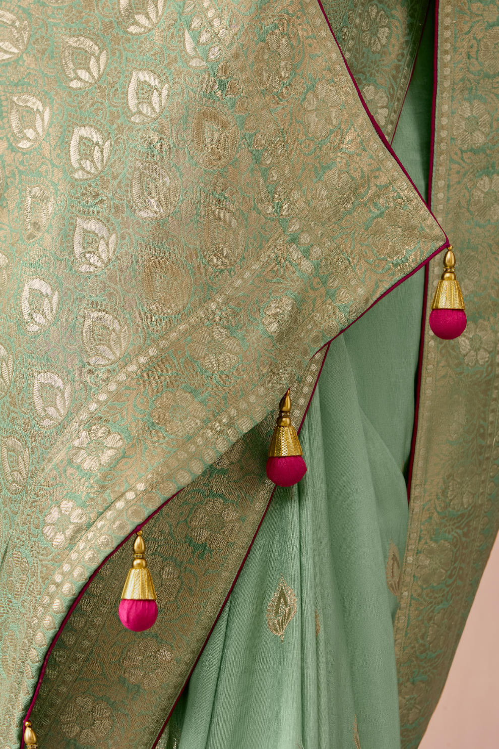 Banarasi Dola Silk Saree with Brocade Blouse Elegance