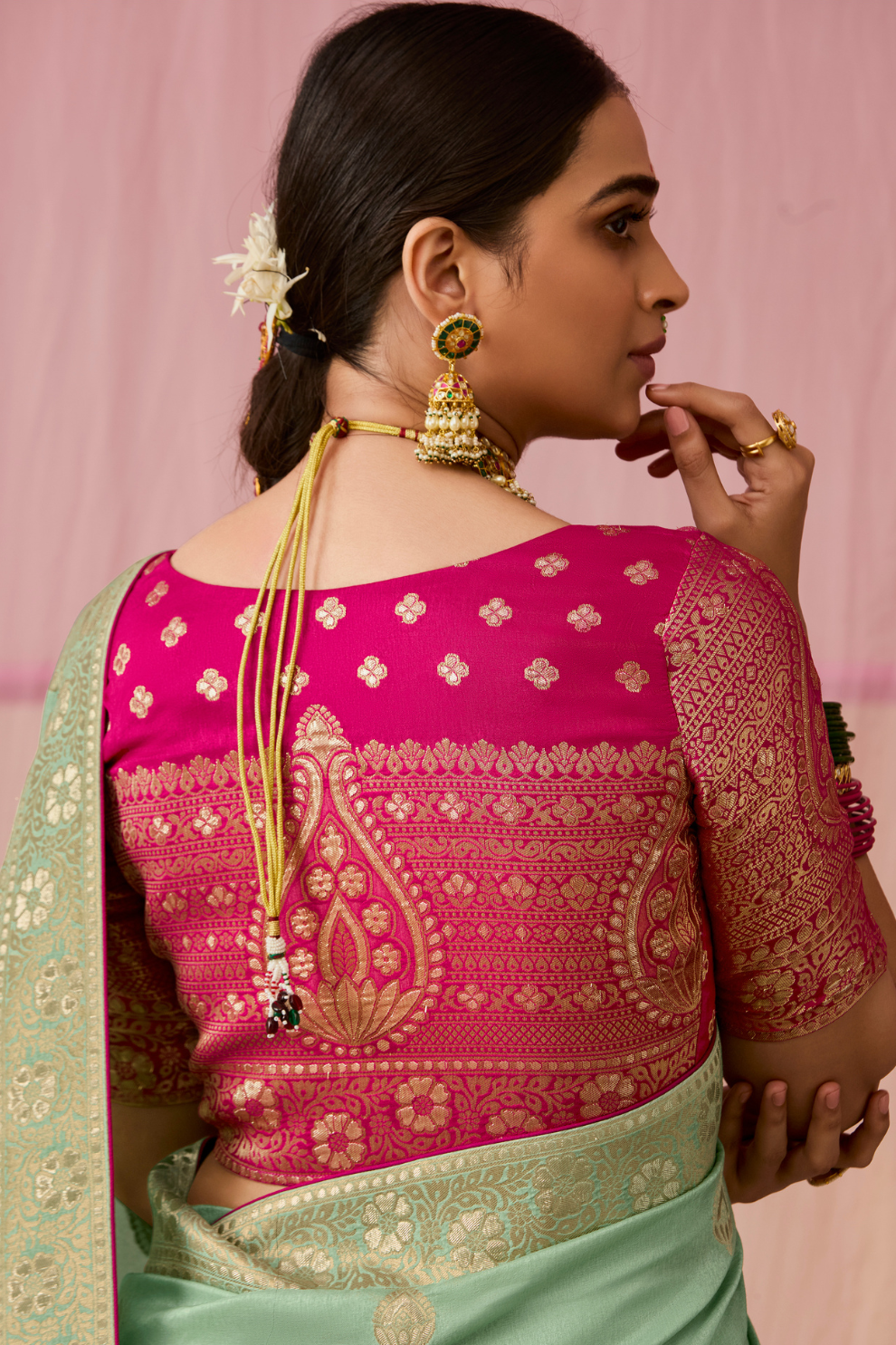 Banarasi Dola Silk Saree with Brocade Blouse Elegance