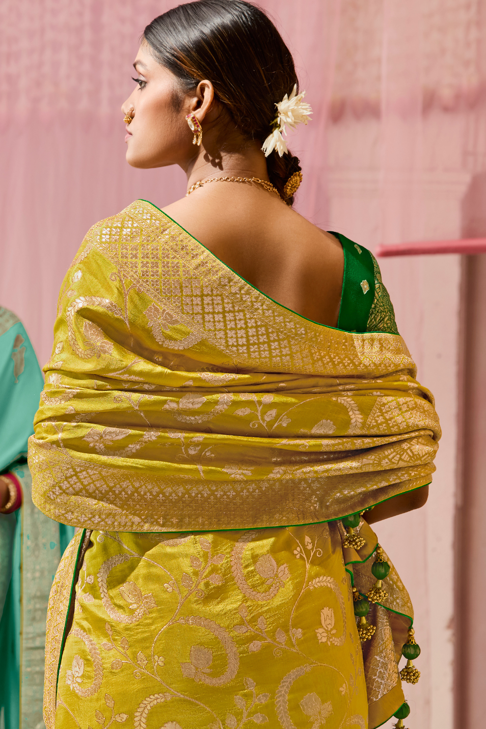 Banarasi Dola Silk Saree with Brocade Blouse Elegance