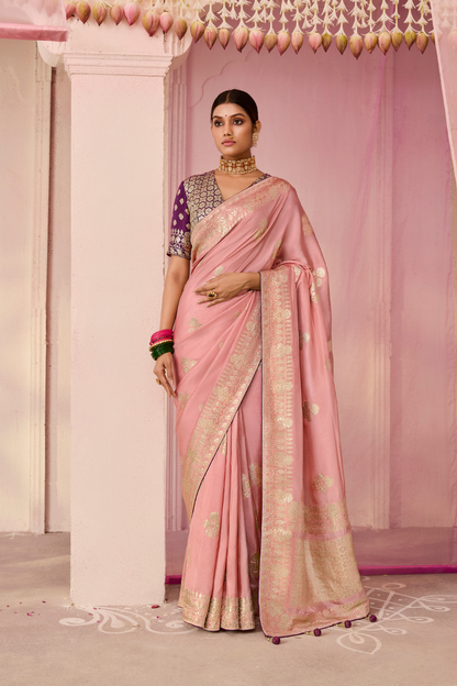 Banarasi Dola Silk Saree with Brocade Blouse Elegance